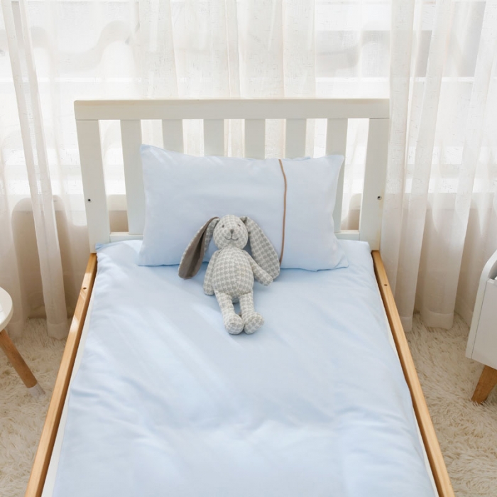 91家纺网 家纺一手货源 找家纺 喜多兔 2022新款全棉针织三件套床品套件-奇妙动物 蓝色大嘴鸟杰森