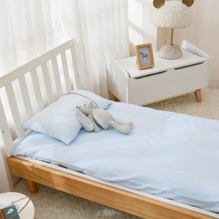 91家纺网 家纺一手货源 找家纺 喜多兔 2022新款全棉针织三件套床品套件-奇妙动物 蓝色大嘴鸟杰森