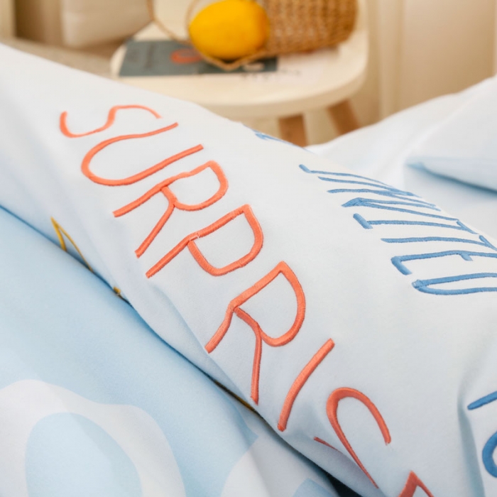 91家纺网 家纺一手货源 找家纺 喜多兔 2022新款全棉针织三件套床品套件-奇妙动物 蓝色大嘴鸟杰森