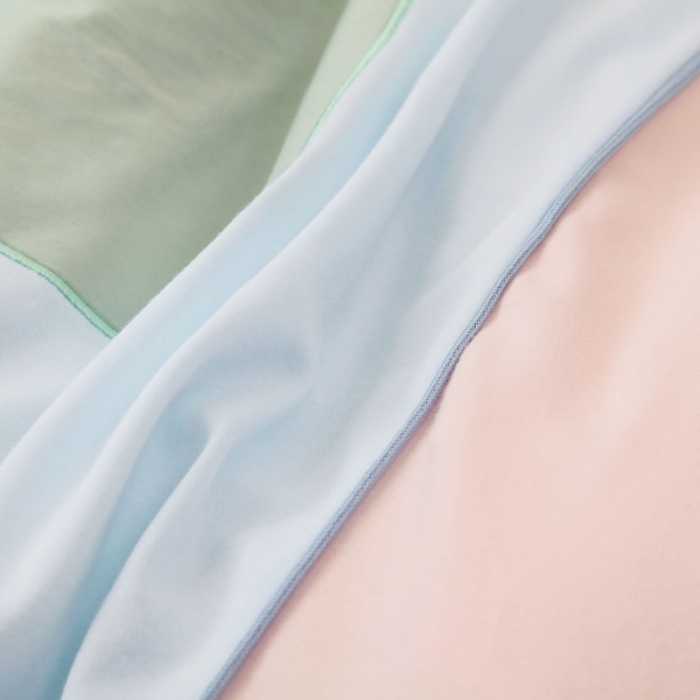 91家纺网 家纺一手货源 找家纺 喜多兔 2022新款全棉针织三件套床品套件-神奇伙伴 蓝色排队河马