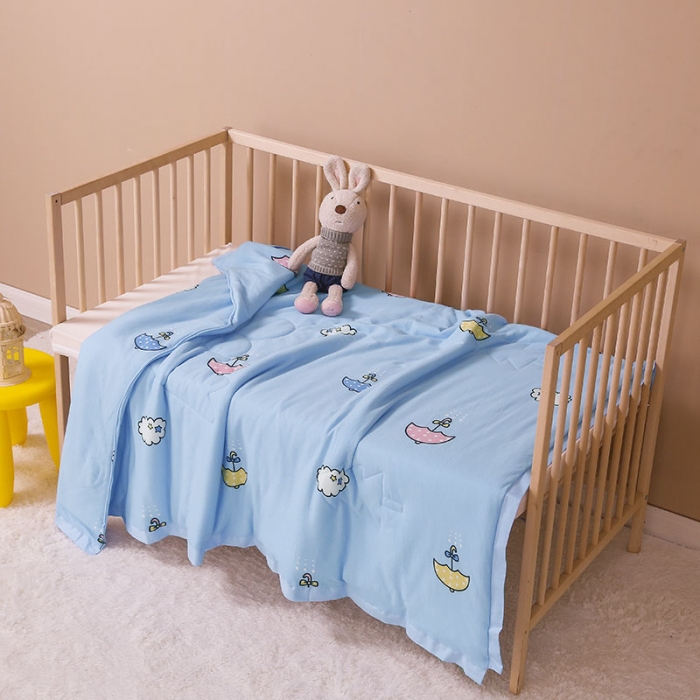 91家纺网 家纺一手货源 找家纺 喜多兔 2022新款全棉针织夏被 雨伞宝宝