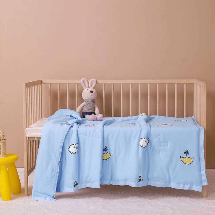 91家纺网 家纺一手货源 找家纺 喜多兔 2022新款全棉针织夏被 雨伞宝宝