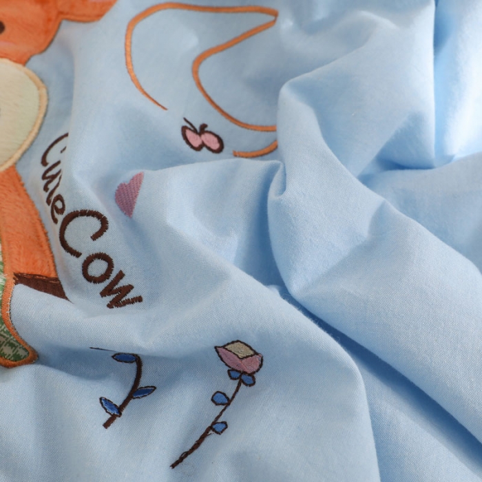 91家纺网 家纺一手货源 找家纺 喜多兔 2022新款小欢畅纯棉水洗色织空调被夏被 勇敢牛牛宝贝