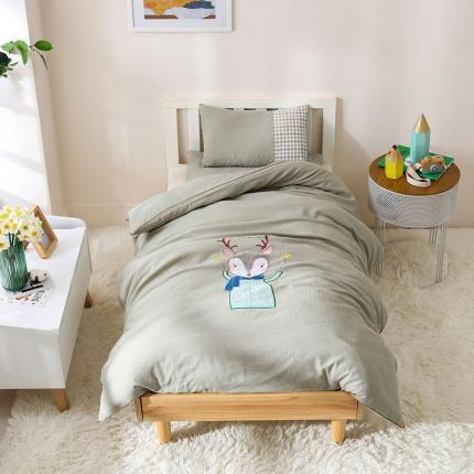 91家纺网 家纺一手货源 找家纺 喜多兔 2022新款小聚会高精密全棉水洗棉三件套 贝蒂小鹿