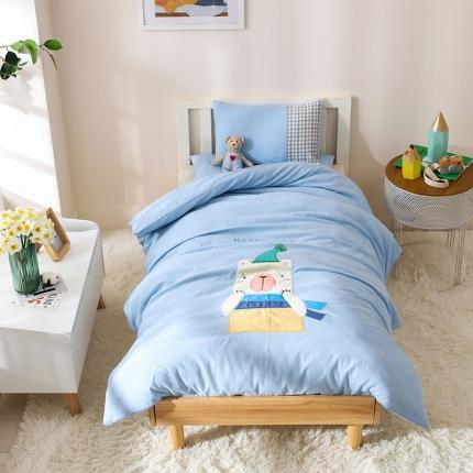 91家纺网 家纺一手货源 找家纺 喜多兔 2022新款小聚会高精密全棉水洗棉三件套 宝贝熊