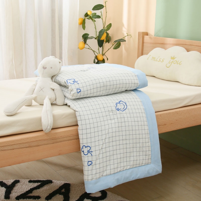 91家纺网 家纺一手货源 找家纺 喜多兔 2022新款小千寻纯棉色织空调被夏被 小象同学