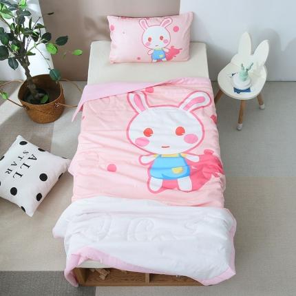 91家纺网 家纺一手货源 找家纺 喜多兔 2022新款小清新莫代尔天丝空调被夏被 粉色小兔崽