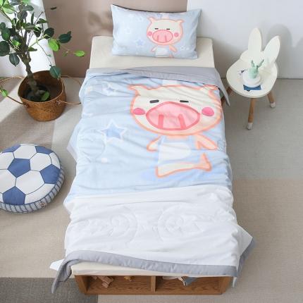 91家纺网 家纺一手货源 找家纺 喜多兔 2022新款小清新莫代尔天丝空调被夏被 灰色小猪崽