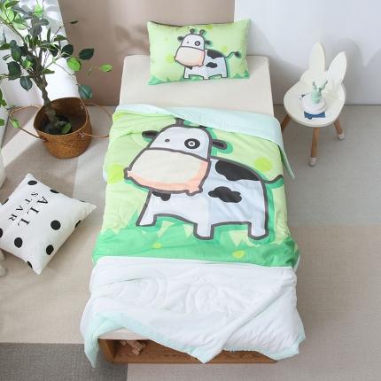 91家纺网 家纺一手货源 找家纺 喜多兔 2022新款小清新莫代尔天丝空调被夏被 绿色小牛崽