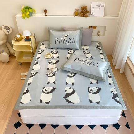 三味舒屋 2025新款抗菌数码印花冰丝席套件 蓝墩墩