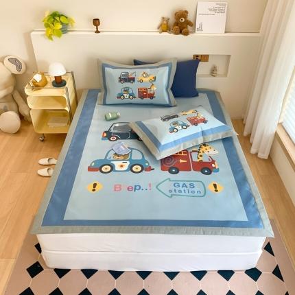 三味舒屋 2025新款抗菌数码印花冰丝席套件 汽车队