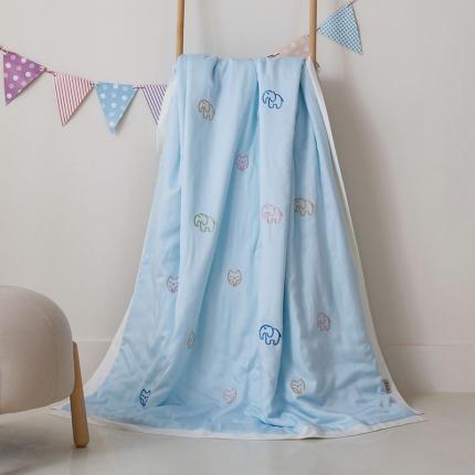 91家纺网 家纺一手货源 找家纺 喜多兔 2022新款莫代尔天丝儿童夏被-小甜蜜 蓝色象仔儿