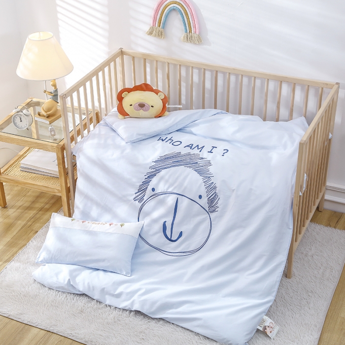 91家纺网 家纺一手货源 找家纺 喜多兔 2022新款小甜心幼儿园儿童床品套件 蓝狗汤米