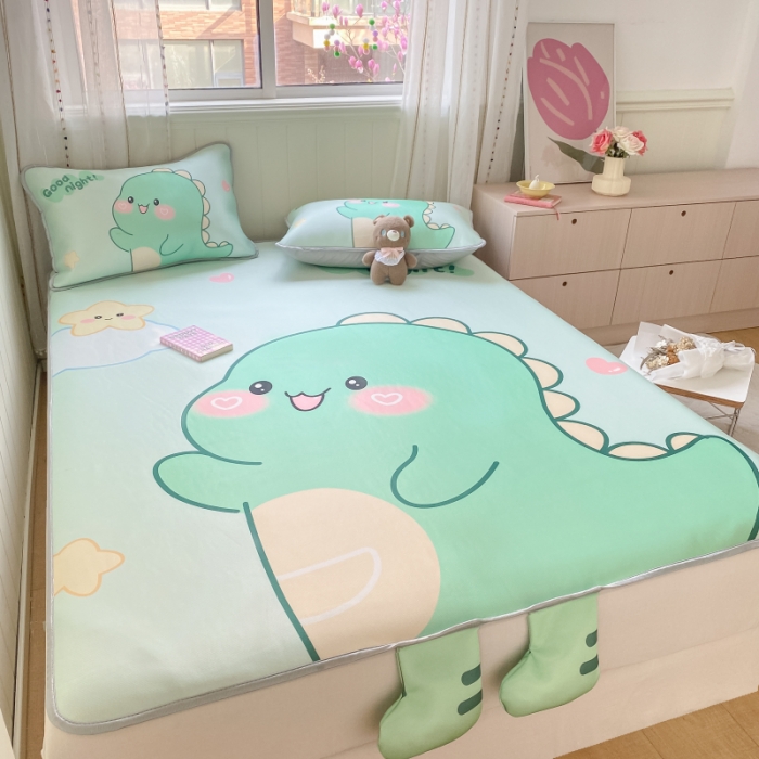 91家纺网 家纺一手货源 找家纺 （总）慕尚 2025大版牛奶丝凉感丝工艺凉席三件套