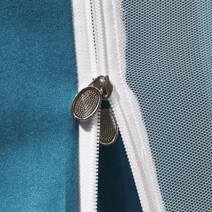 91家纺网 家纺一手货源 找家纺 千逸虹 2024新款印花U型门回底遮光防蚊坐床蚊帐 星愿