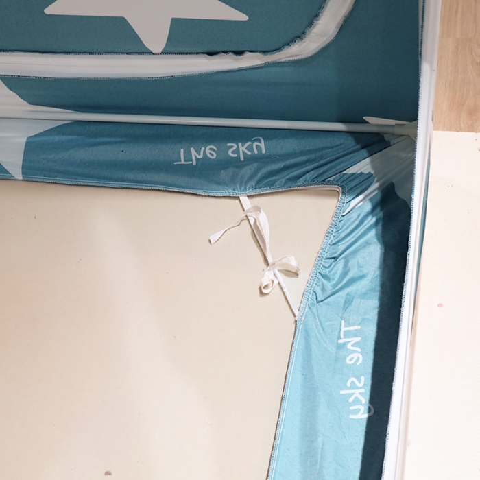 91家纺网 家纺一手货源 找家纺 千逸虹 2024新款印花U型门回底遮光防蚊坐床蚊帐 星愿