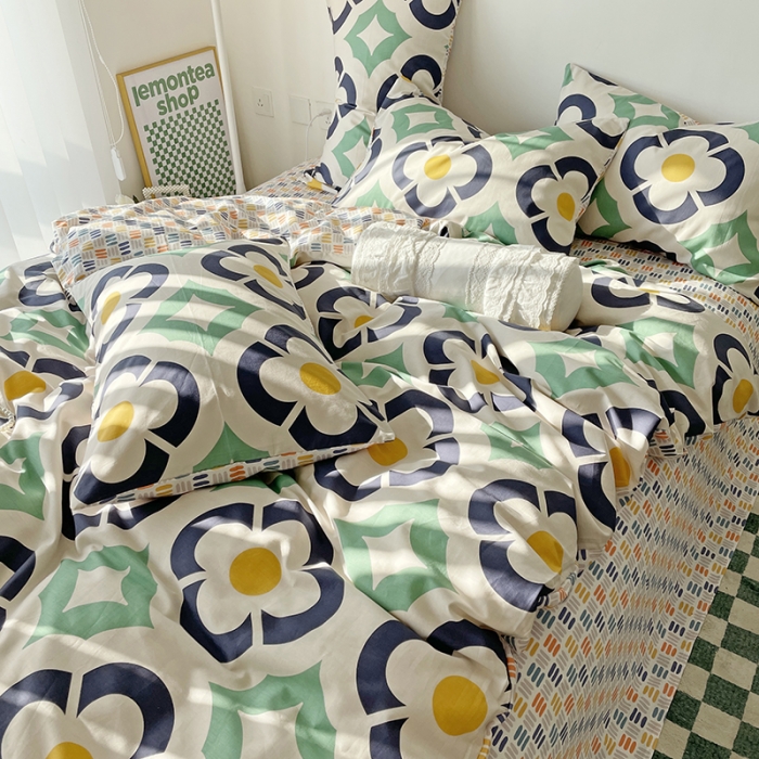 91家纺网 家纺一手货源 找家纺 千朵 2022新款全棉13372四件套 几何