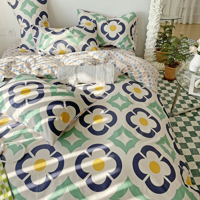 91家纺网 家纺一手货源 找家纺 千朵 2022新款全棉13372四件套 几何