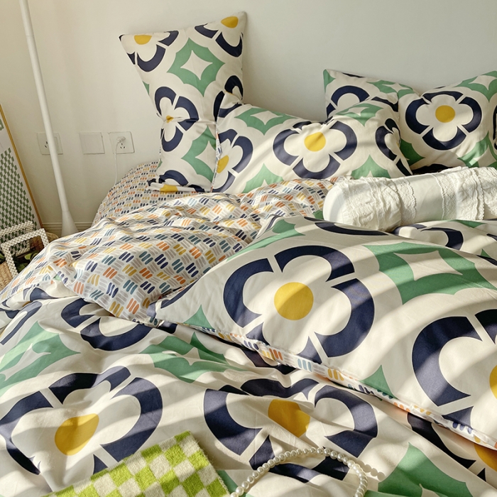 91家纺网 家纺一手货源 找家纺 千朵 2022新款全棉13372四件套 几何