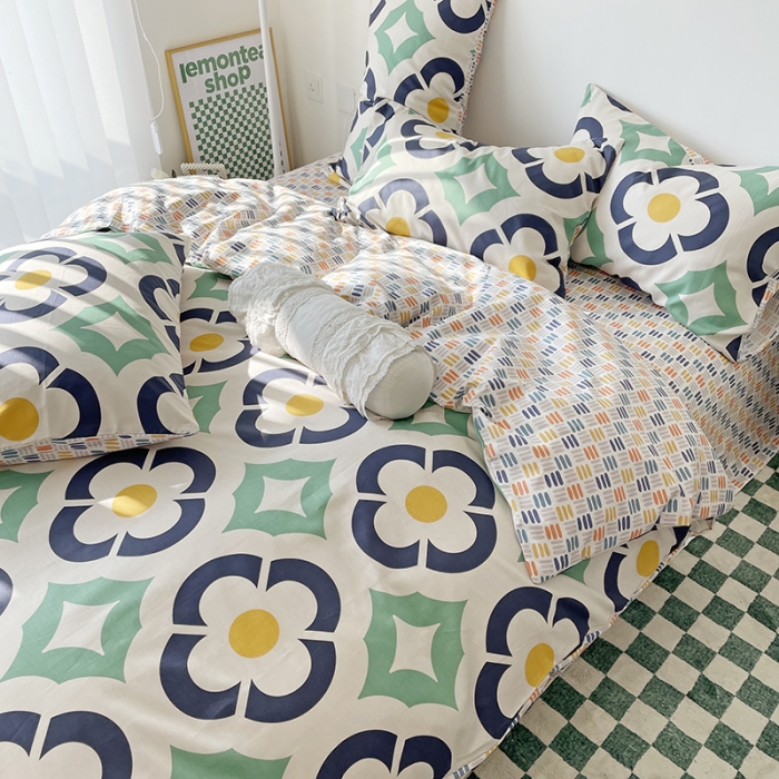 91家纺网 家纺一手货源 找家纺 千朵 2022新款全棉13372四件套 几何