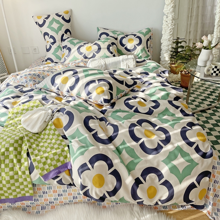 91家纺网 家纺一手货源 找家纺 千朵 2022新款全棉13372四件套 几何