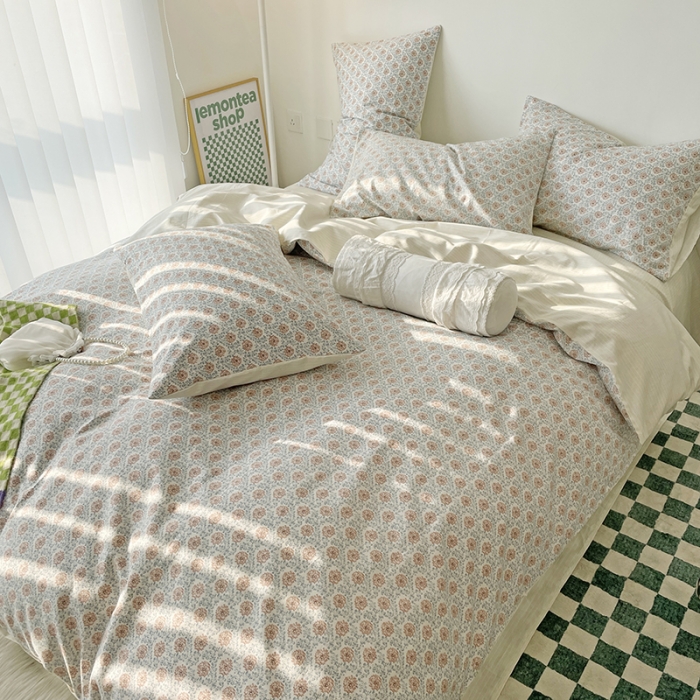 91家纺网 家纺一手货源 找家纺 千朵 2022新款全棉13372四件套 木槿