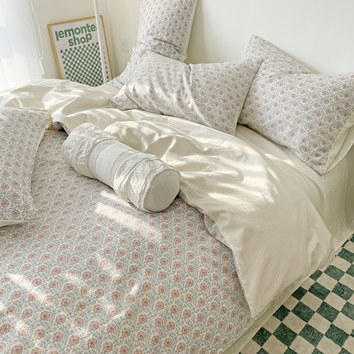 91家纺网 家纺一手货源 找家纺 千朵 2022新款全棉13372四件套 木槿