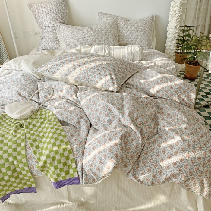 91家纺网 家纺一手货源 找家纺 千朵 2022新款全棉13372四件套 木槿