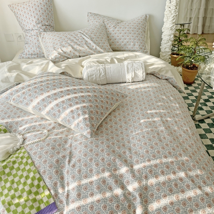 91家纺网 家纺一手货源 找家纺 千朵 2022新款全棉13372四件套 木槿