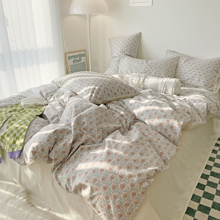 91家纺网 家纺一手货源 找家纺 千朵 2022新款全棉13372四件套 木槿