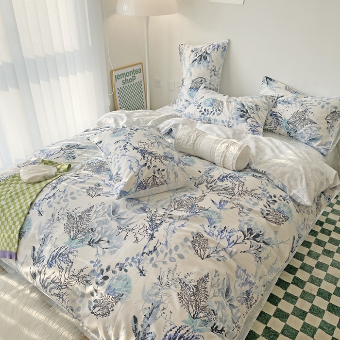 91家纺网 家纺一手货源 找家纺 千朵 2022新款全棉13372四件套 水墨画