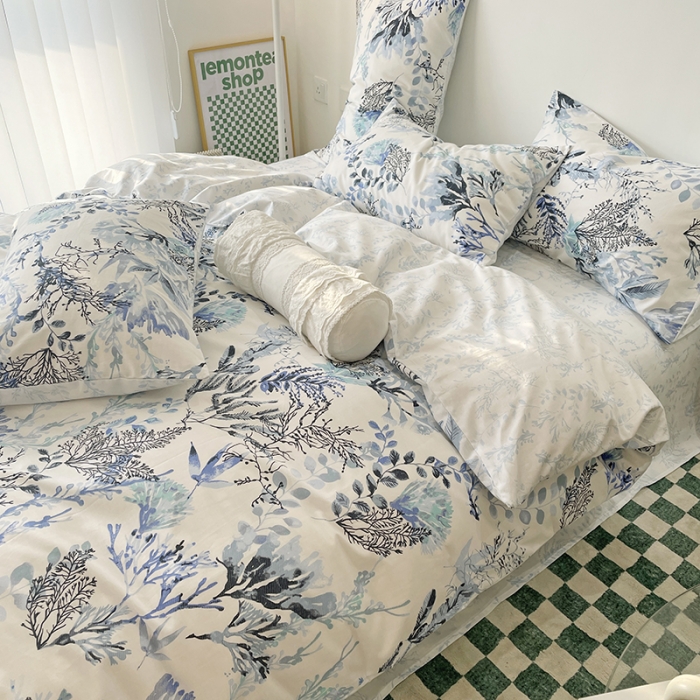 91家纺网 家纺一手货源 找家纺 千朵 2022新款全棉13372四件套 水墨画