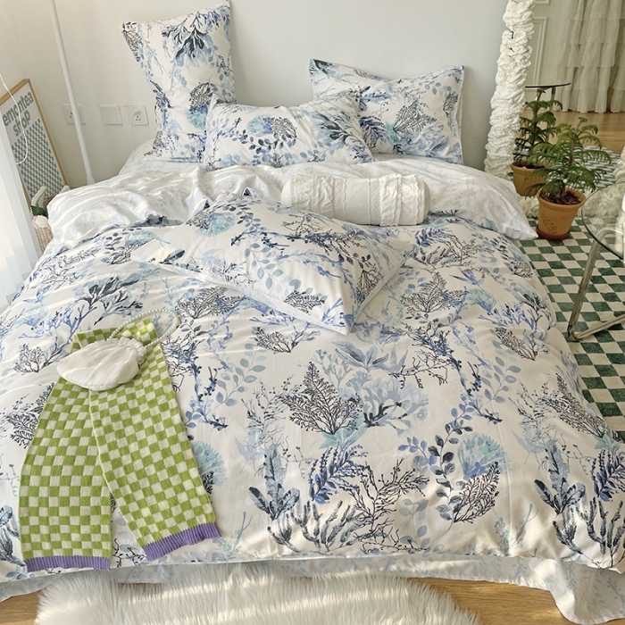 91家纺网 家纺一手货源 找家纺 千朵 2022新款全棉13372四件套 水墨画