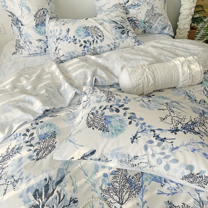 91家纺网 家纺一手货源 找家纺 千朵 2022新款全棉13372四件套 水墨画