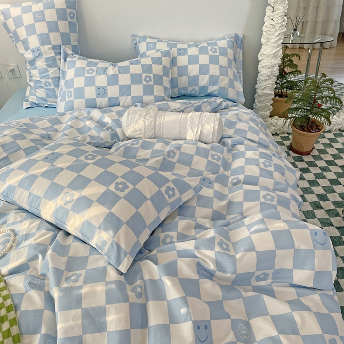 91家纺网 家纺一手货源 找家纺 千朵 2022新款全棉13372四件套 微笑-兰