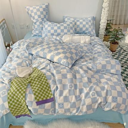 千朵 2022新款全棉13372四件套 微笑-兰