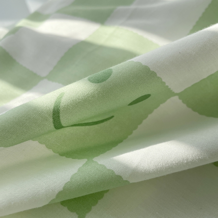 91家纺网 家纺一手货源 找家纺 千朵 2022新款全棉13372四件套 微笑-绿