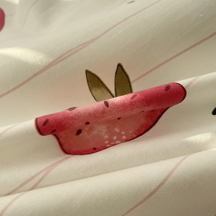 91家纺网 家纺一手货源 找家纺 千朵 2022新款全棉13372四件套 文艺草莓