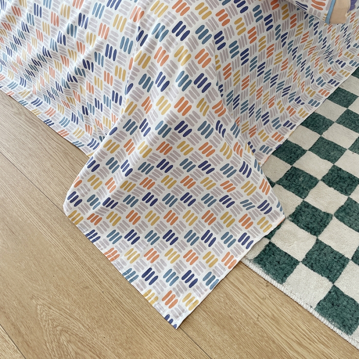 91家纺网 家纺一手货源 找家纺 千朵 2022新款全棉13372四件套 五彩格