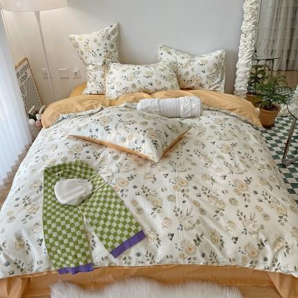 千朵 2022新款全棉13372四件套 雅致