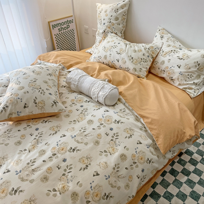 91家纺网 家纺一手货源 找家纺 千朵 2022新款全棉13372四件套 雅致