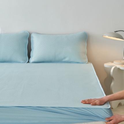 91家纺网 家纺一手货源 找家纺 （总）佑先生 2025新款A类纯色抗菌凉席床笠款三件套直播