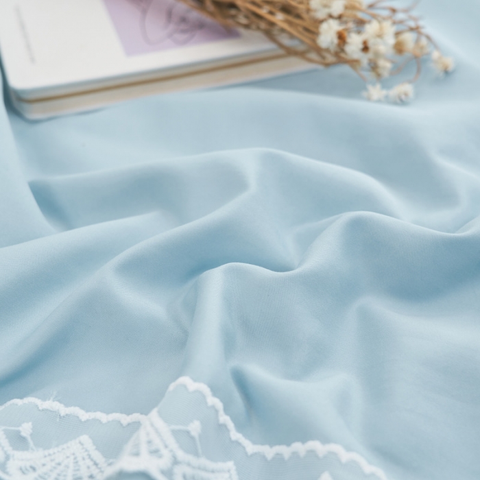 91家纺网 家纺一手货源 找家纺 吾秀 2022新款公主款柔赛丝刺绣夏被-伊梦 伊梦-天青兰