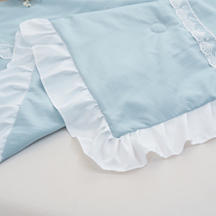 91家纺网 家纺一手货源 找家纺 吾秀 2022新款公主款柔赛丝刺绣夏被-伊梦 伊梦-天青兰