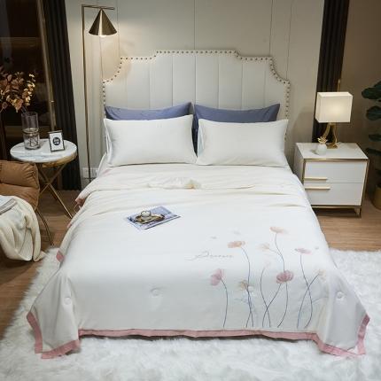 91家纺网 家纺一手货源 找家纺 (总) 吾秀 2022新款柔赛丝刺绣夏被-芳华
