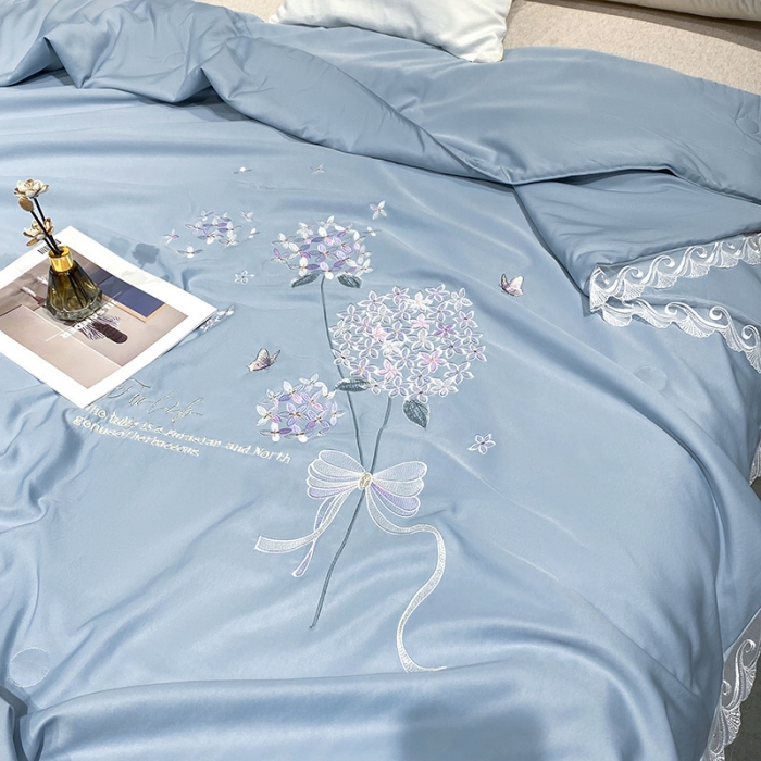 91家纺网 家纺一手货源 找家纺 吾秀 2022新款柔赛丝刺绣夏被-紫色爱恋 紫色爱恋-蓝