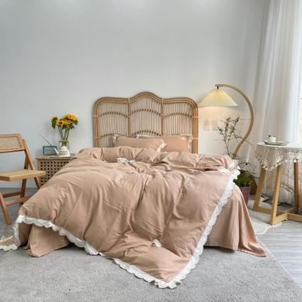 91家纺网 家纺一手货源 找家纺 源启生活 2022新款法式复古花边双层纱套件 曲莲