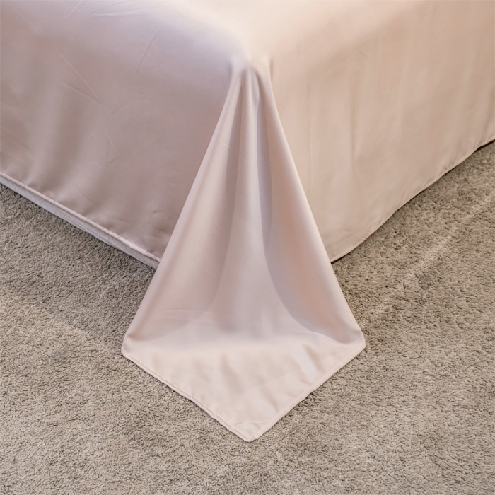 91家纺网 家纺一手货源 找家纺 骏腾 2022新款水洗真丝夏被四件套水洗天丝床笠三件套 浪漫假日-香槟金