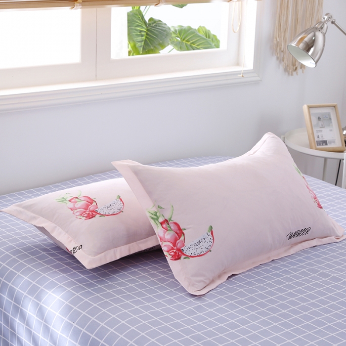 91家纺网 家纺一手货源 找家纺 雅阁尔家纺 2022新款活性芦荟棉四件套 火龙果