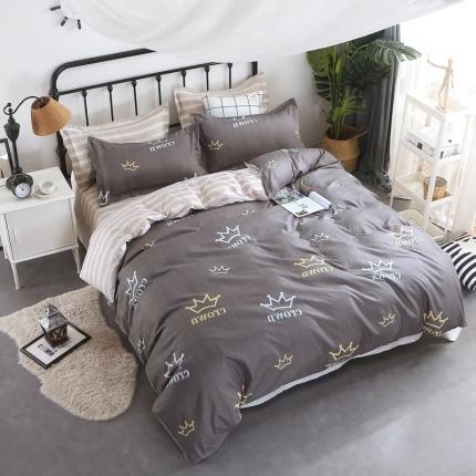 91家纺网 家纺一手货源 找家纺 雅阁尔家纺 2022新款活性芦荟棉四件套 加冕